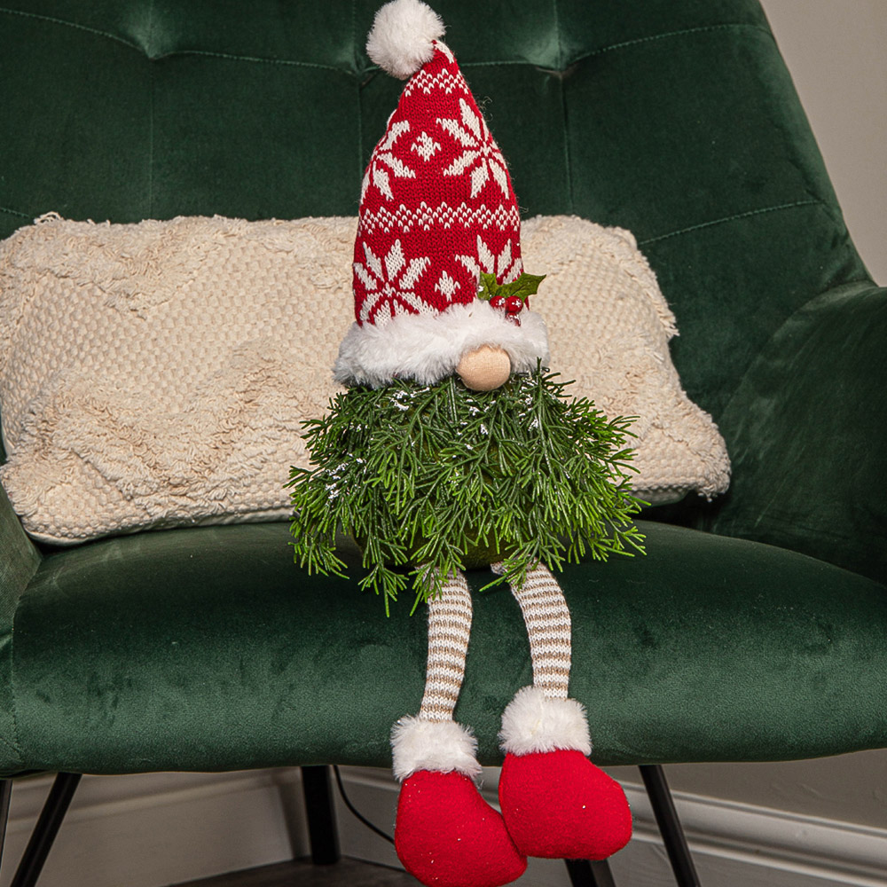 Samuel Alexander Red and White Sitting Gonk Christmas Decoration 48cm Image 7
