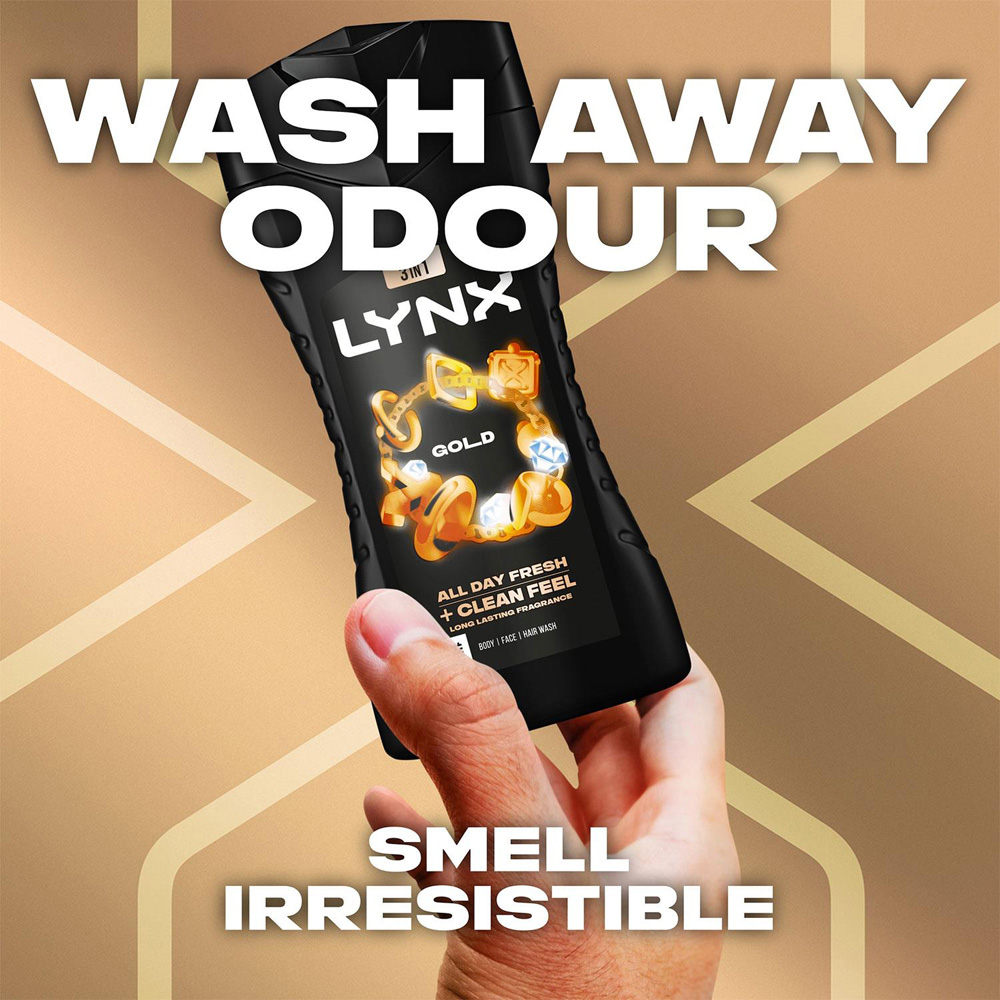 Lynx Gold 12H Refreshing Fragrance Men's Shower Gel 225ml 36 Pack Image 7