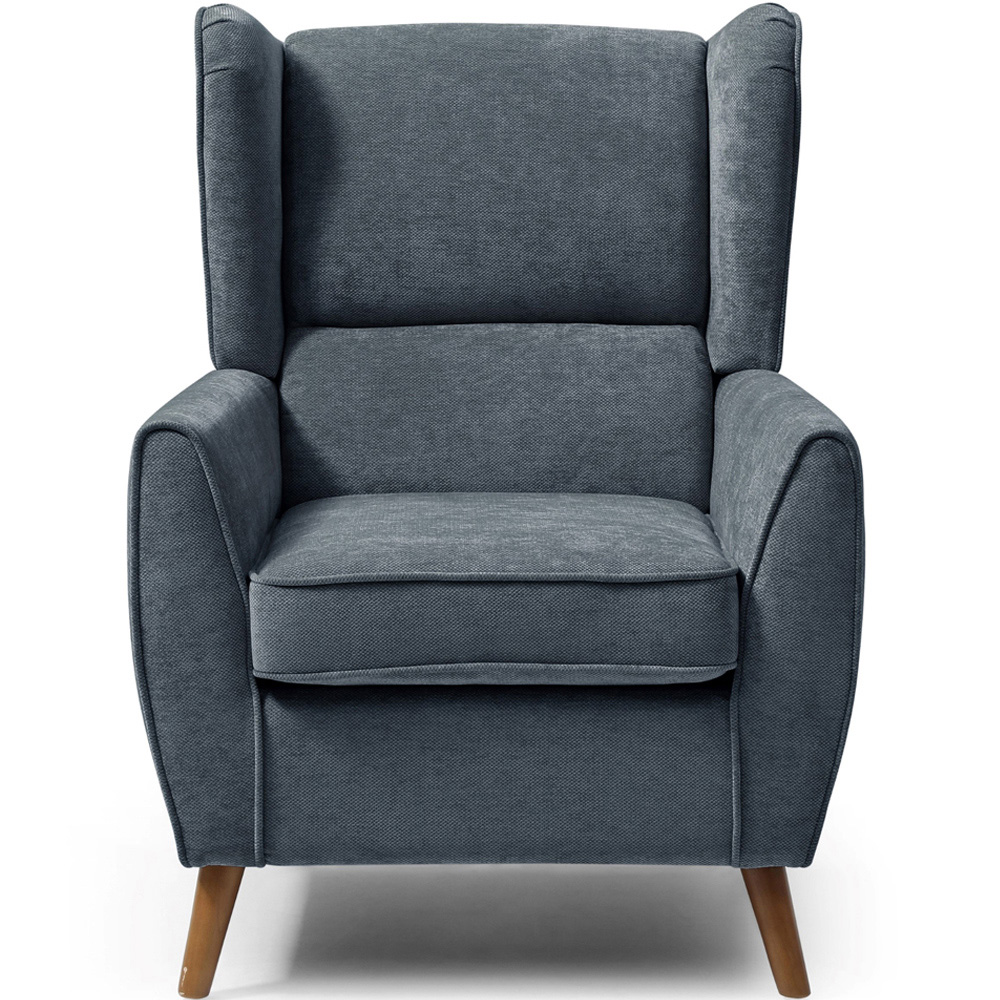 Lily Denim Chenille Wingback Armchair Image 2