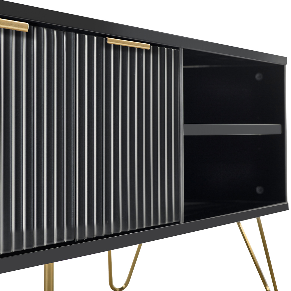 Julian Bowen Murano 2 Door 2 Shelf Matt Black TV Unit Image 6