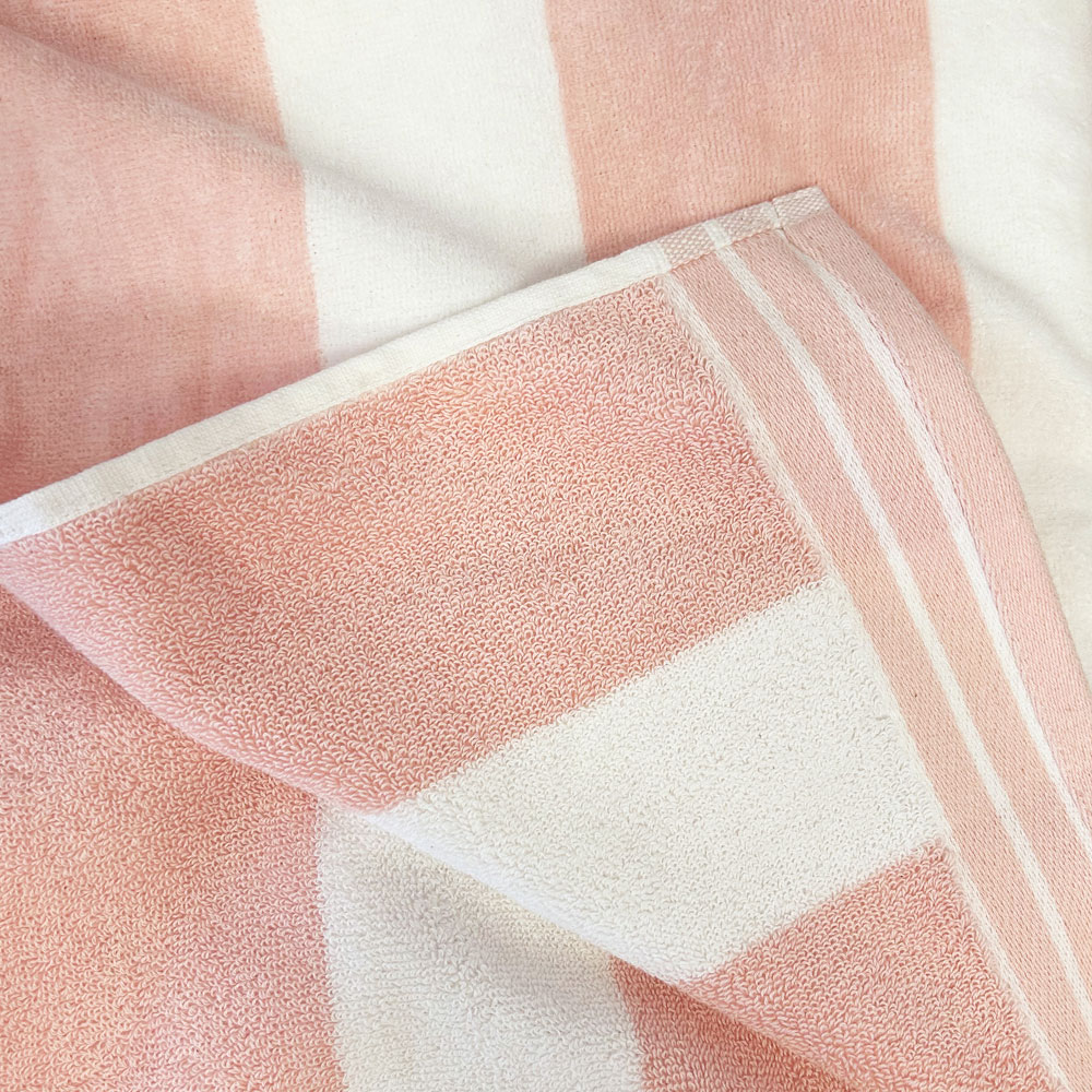 Allure Bath Fashions Jumbo Cabana Cotton Blush Stripe Beach Towel Image 3