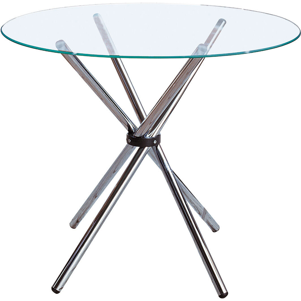 Premier Housewares Afton 2 Seater Dining Table with Clear Glass Top Image 2