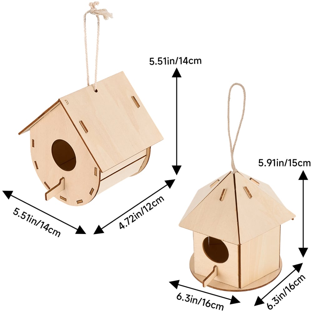 H&O Direct Kids DIY Wooden Birdhouse Art and Craft Kit 2 Pack Image 7