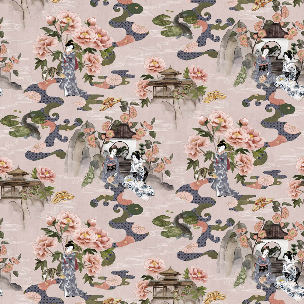 Paoletti Geisha Blush Floral Matte Wallpaper Image 5