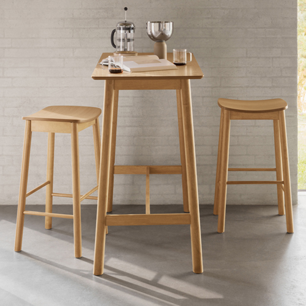 Florence Barlow 2 Seater Bar Dining Table Matt Oak Image 1