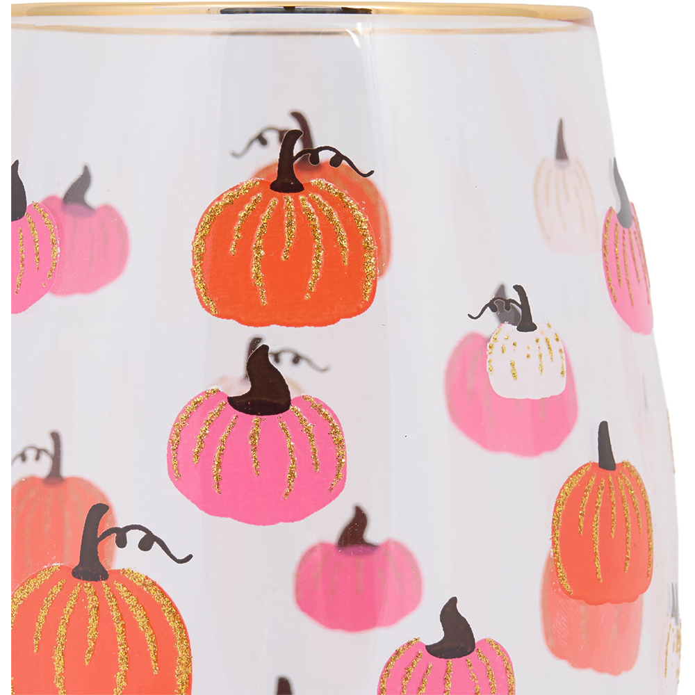 Gold Rim Pumpkin Wine Glass Image 6
