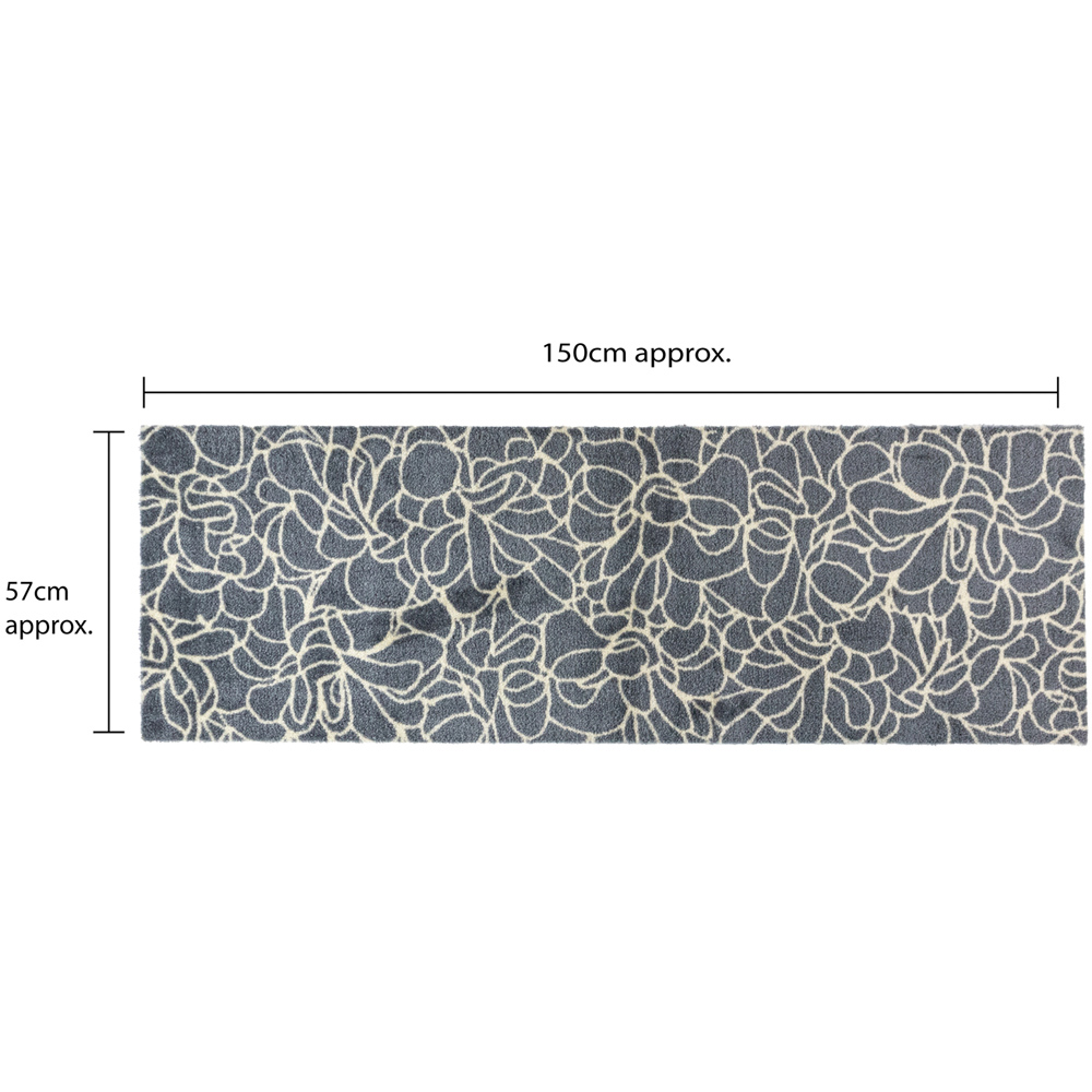 JVL Mega Grey Floral Latex Backed Door Runner 57 x 150cm Image 9