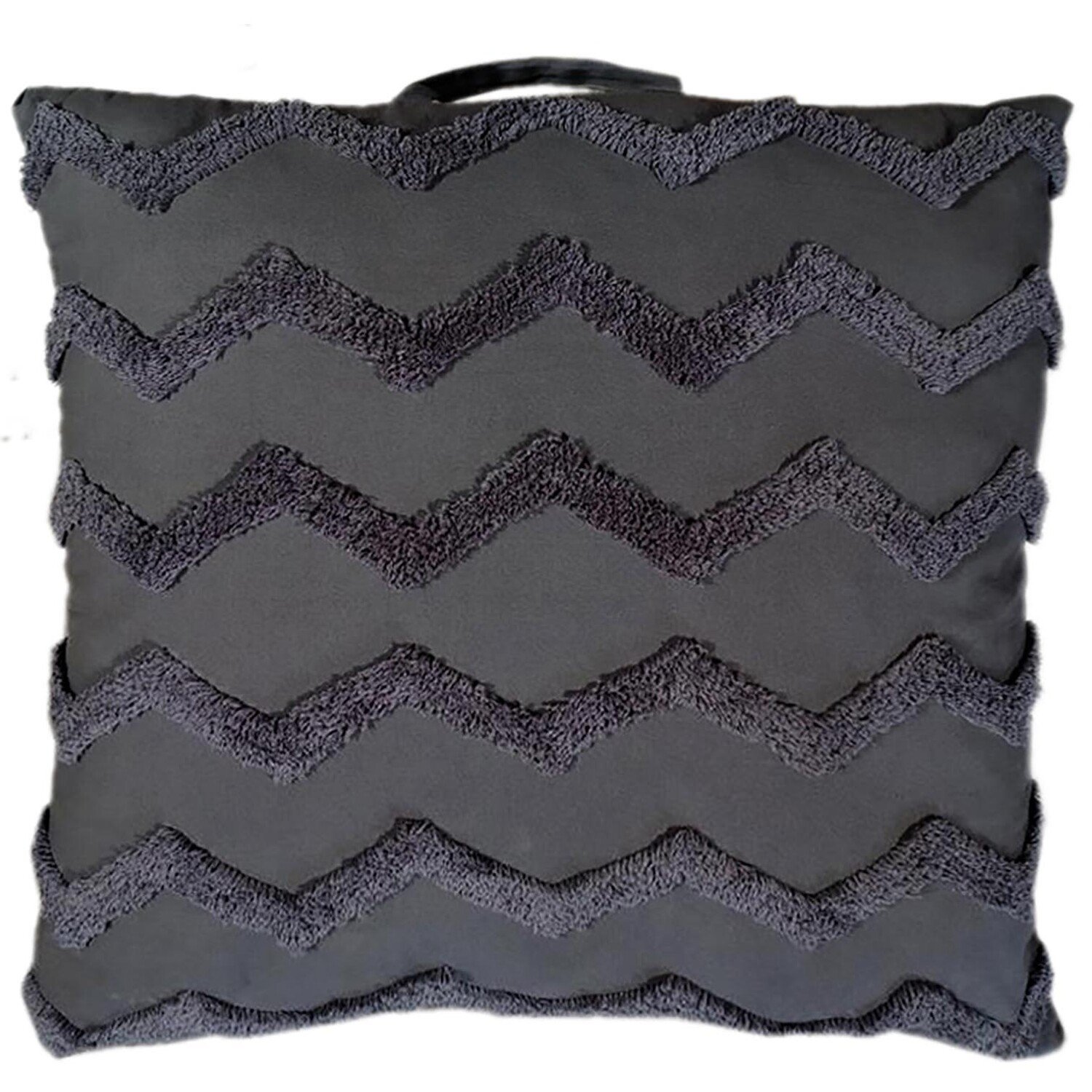 Kimana Charcoal Tufted Floor Cushion 80 x 80cm Image