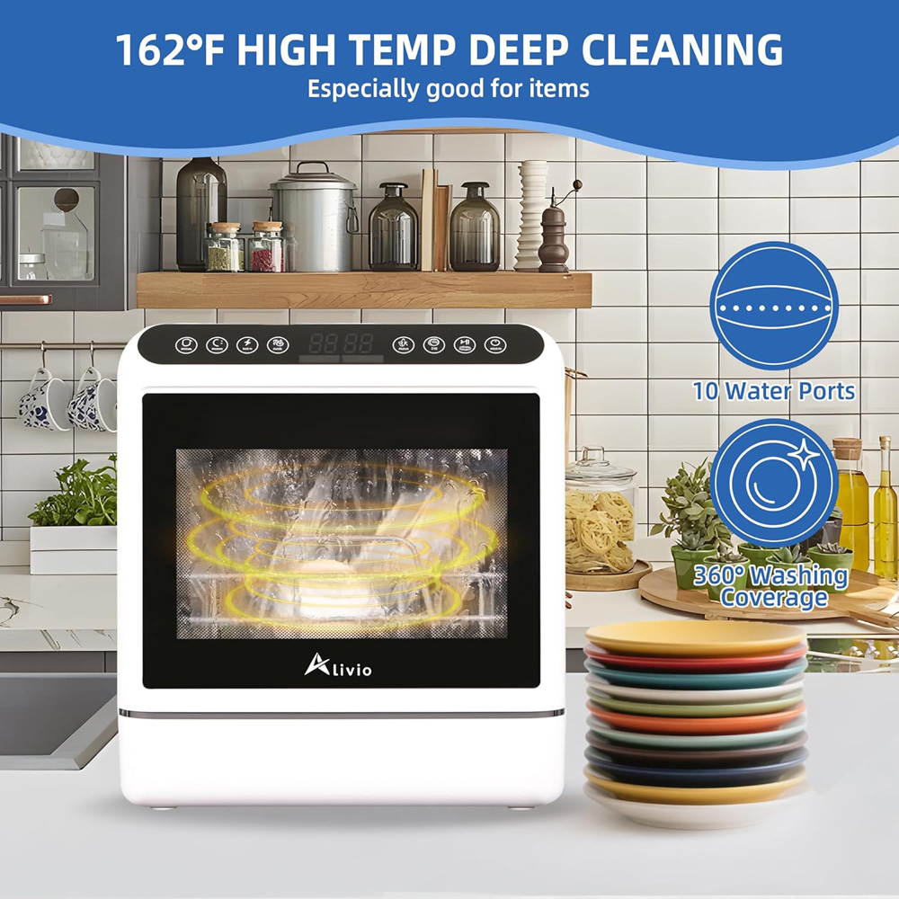 Alivio ALDW6L4797 Portable Countertop Dishwasher with 6L Water Tank Image 8