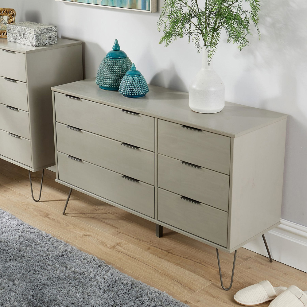 Home Source Acadia 6 Drawer Grey Chest of Drawers Image 7