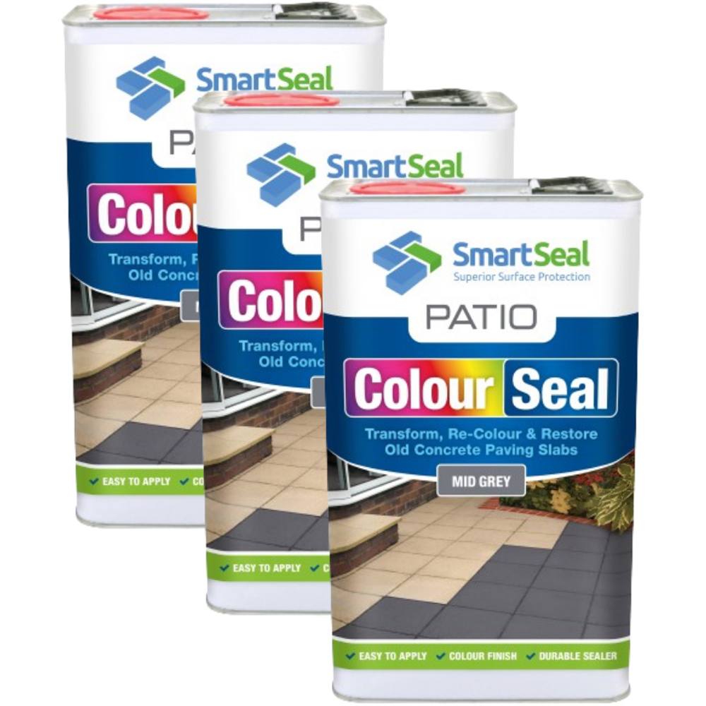 SmartSeal Mid Grey Patio ColourSeal 5L 3 Pack Image