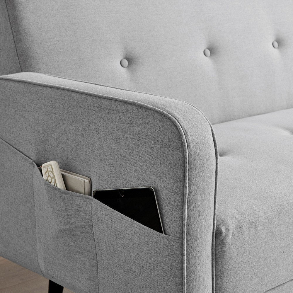Furniturebox Oliver 3 Seater Grey Left Hand Sofa Bed Image 2