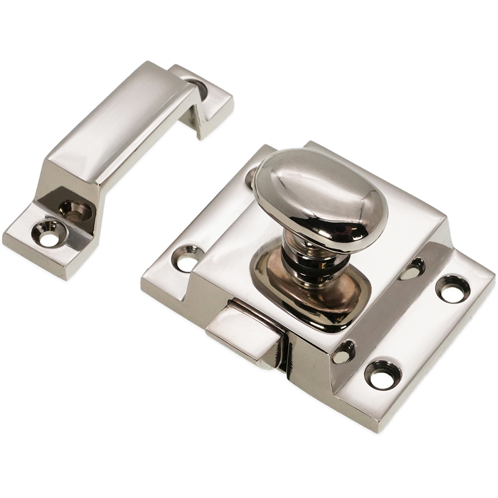 Spira Brass Polished Nickel Cupboard Catch Image 3