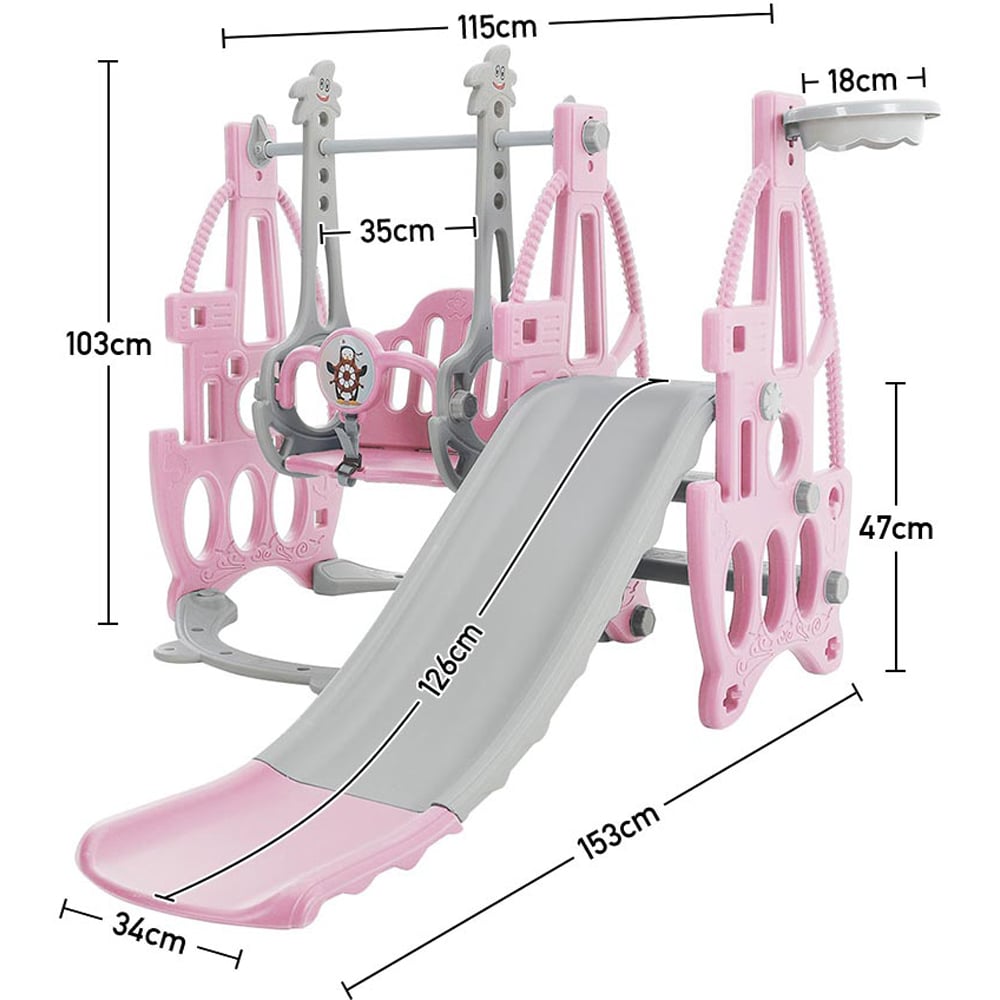 Living and Home 3 in 1 Kids Swing and Slide Playset Image 9