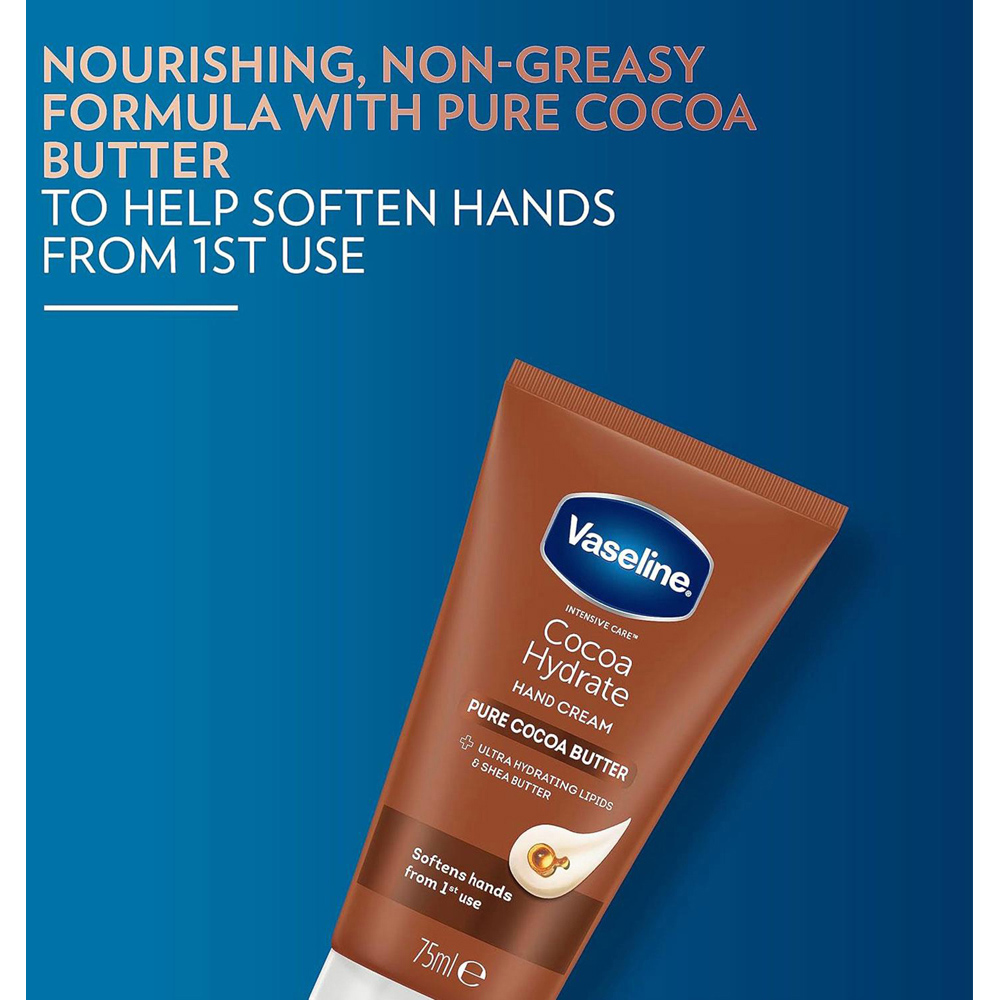 Vaseline Intensive Care Cocoa Hydrate Pure Cocoa Butter Hand Cream 75ml 10 Pack Image 4