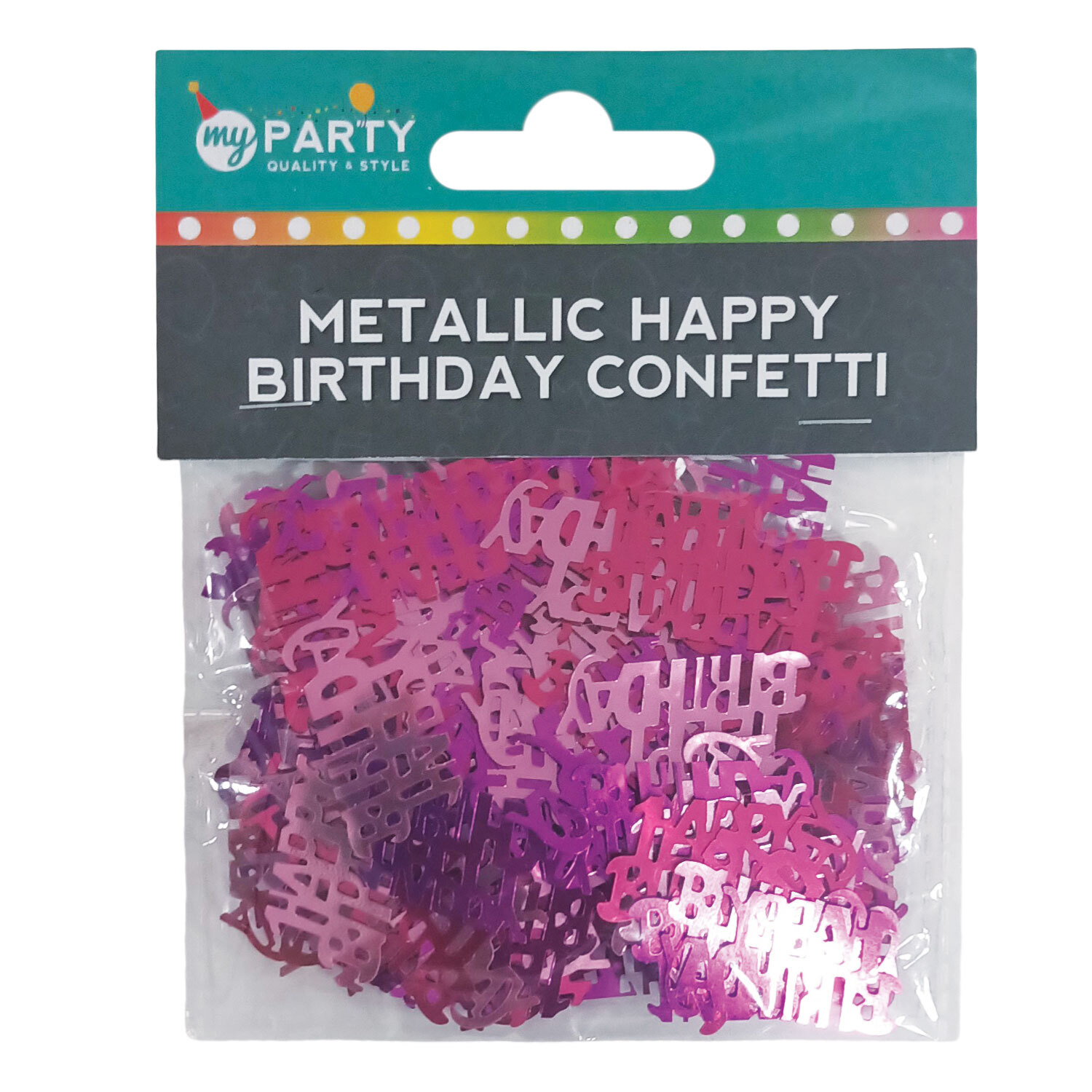 Pack of Happy Birthday Confetti  - Metallic Pink Image