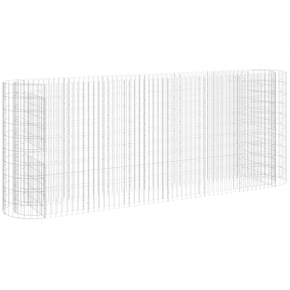 vidaXL Silver Galvanised Iron Gabion Raised Bed 260 x 50 x 100cm Image 1