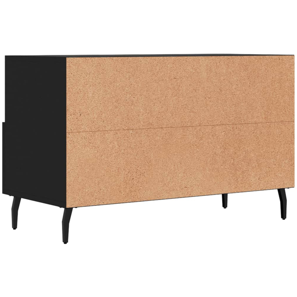 vidaXL 2 Drawer 2 Shelf Black TV Cabinet Image 8