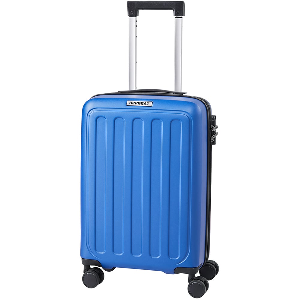 H&O Direct Blue Wide Vertical Stripe Hardside Carry-On Suitcase with Spinner Wheels Image 1
