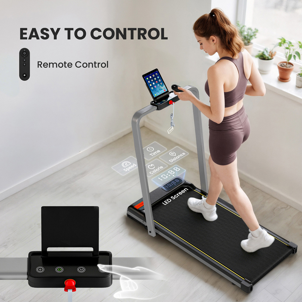 SPORTNOW Silver Tone Foldable Treadmill with Incline Image 4