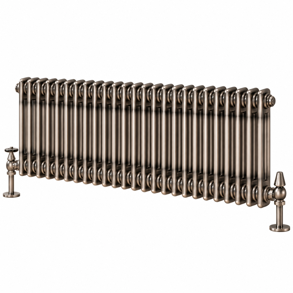 Go Bathrooms Clarence Raw Metal 2 Column Radiator 400 x 1190mm Image 1