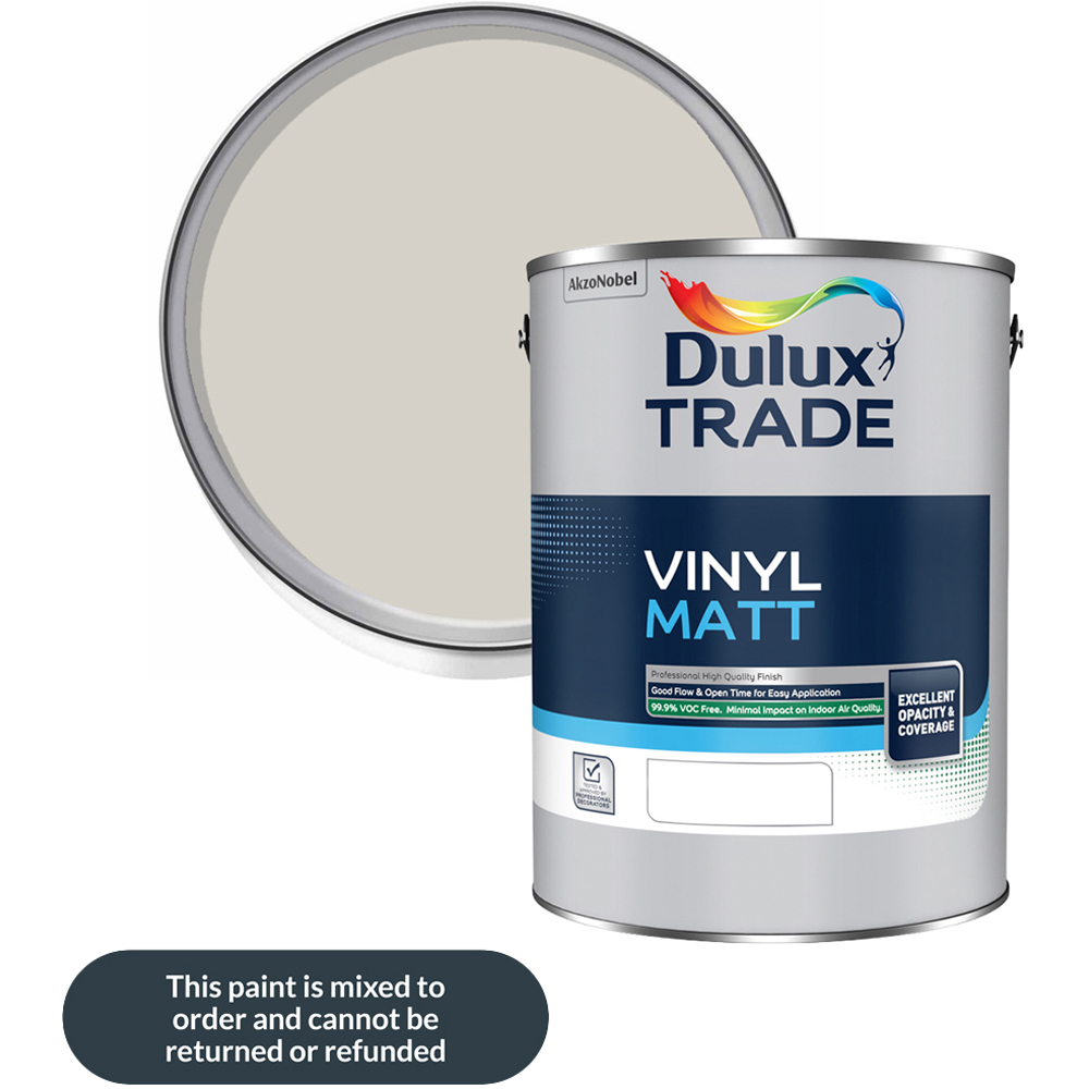 Dulux Trade Pebble Shore Walls and Ceilings Vinyl Matt Paint 5L Image 1