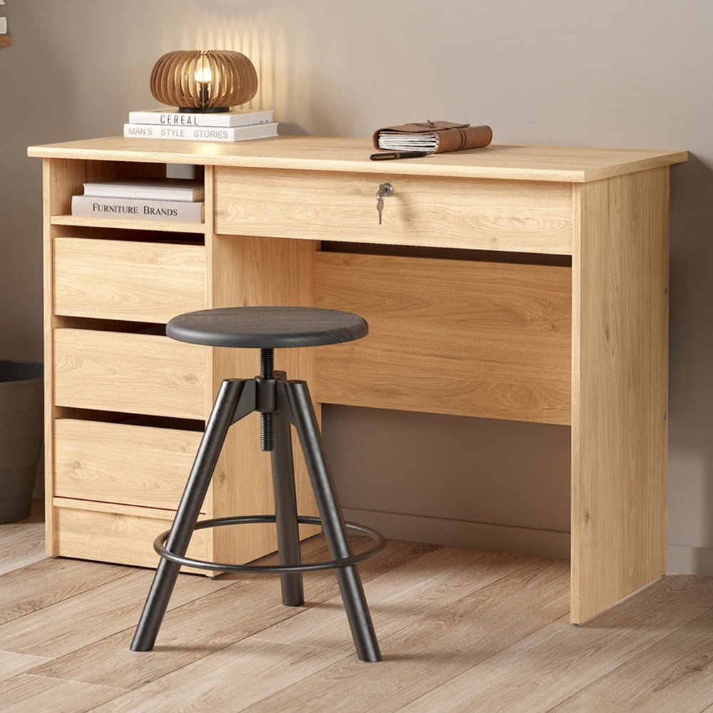 Florence Function Plus 4 Drawer Desk Jackson Hickory Oak Image 1