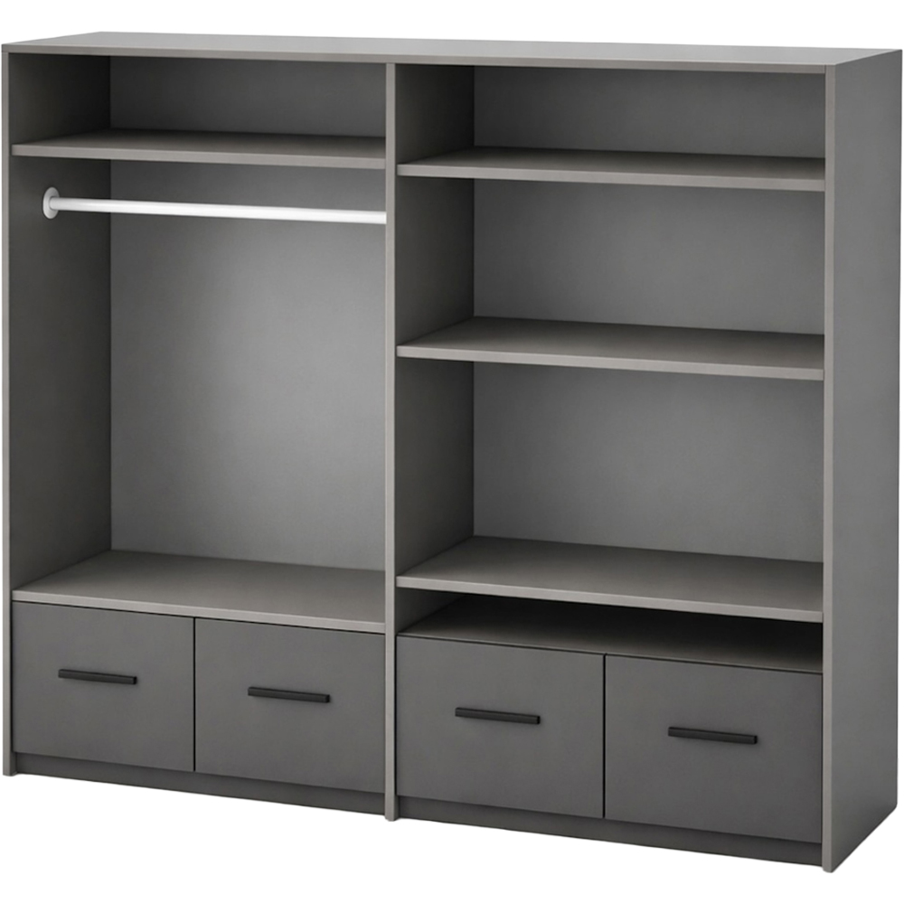 TJ'S Sligo 4 Door 4 Drawer White Wardrobe with Mirror Image 3