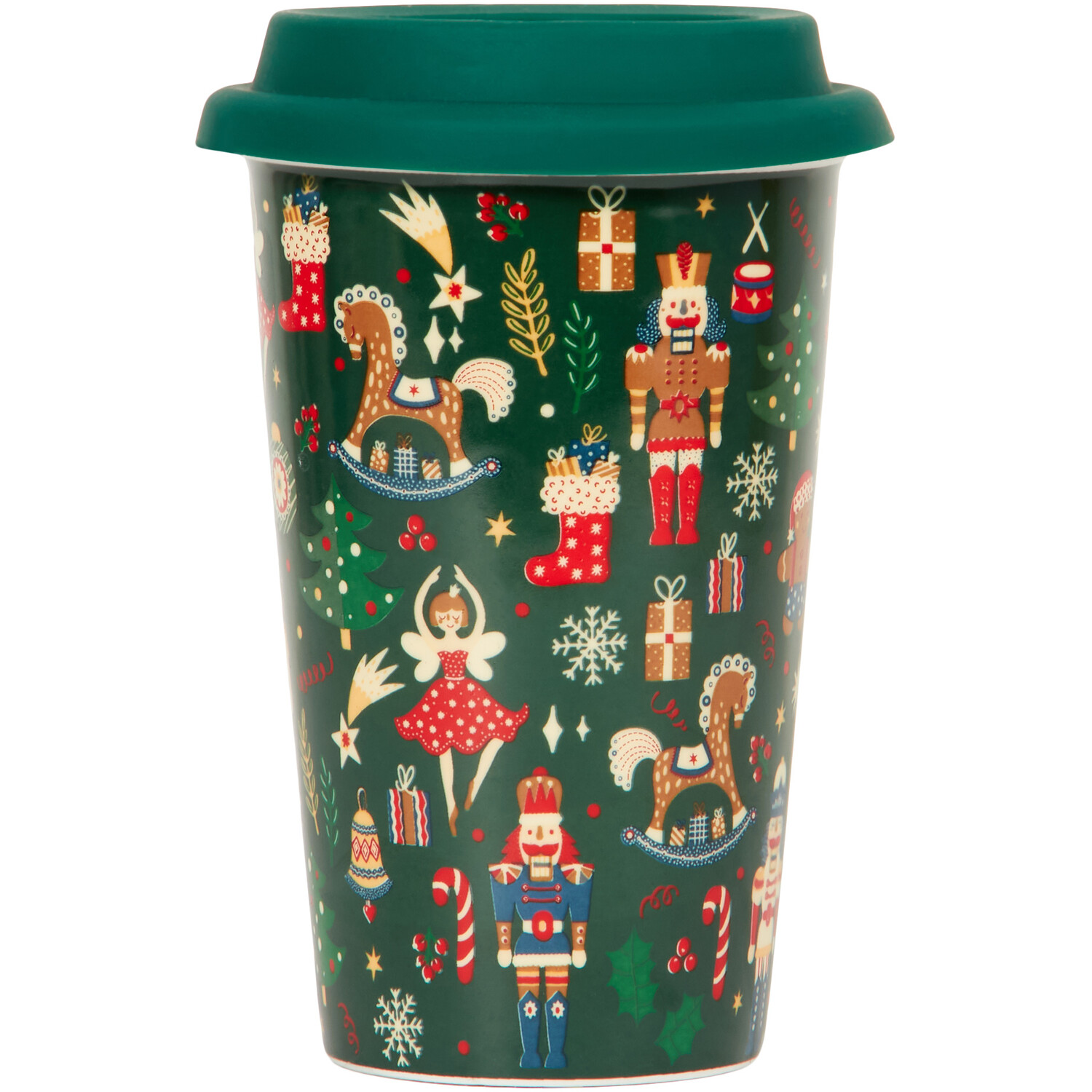 Festive Ceramic Double Wall Travel Mug Image 1