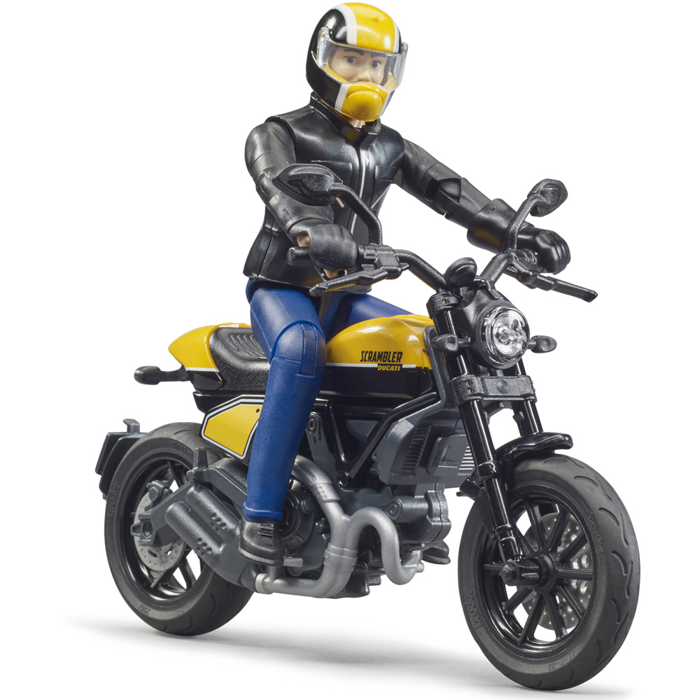 Bruder Bworld Ducati Scrambler Full Throttle Bike with Driver Figure Image 2