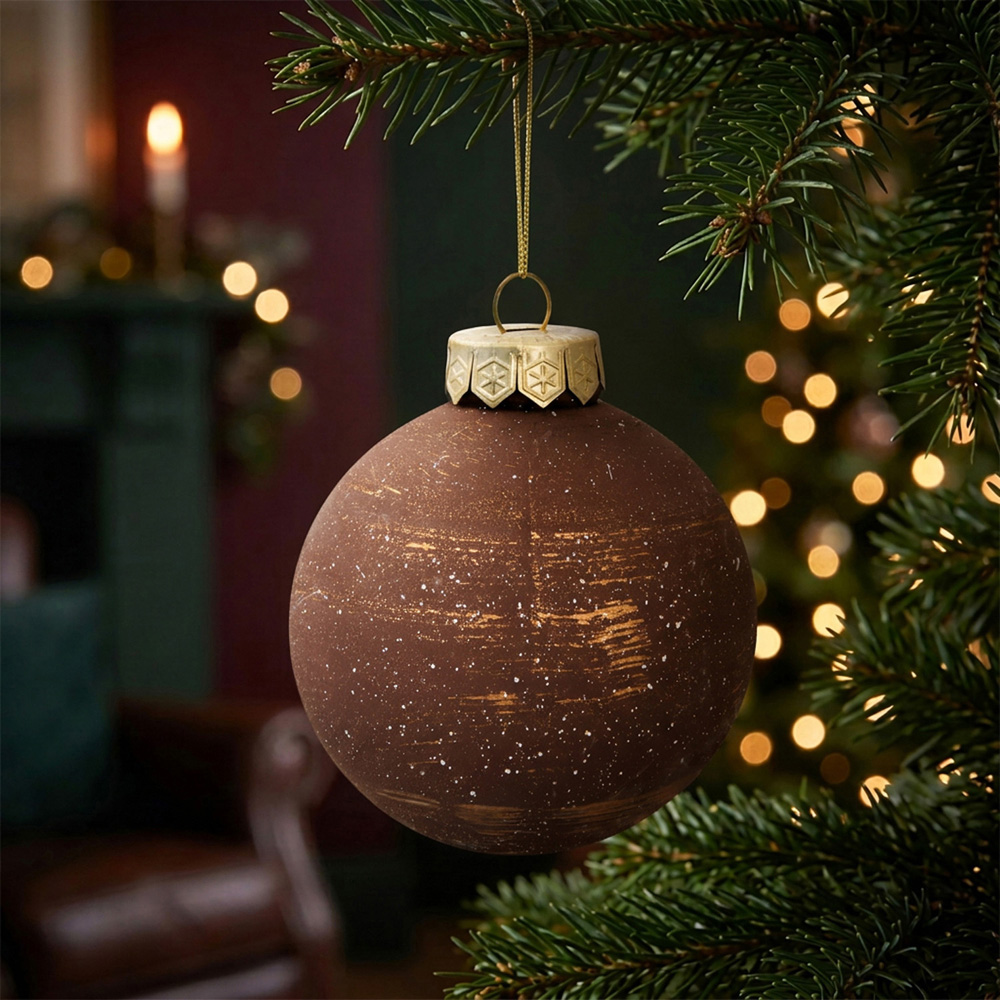 Pack of 12 Rustic Amber Charm Baubles Image 7