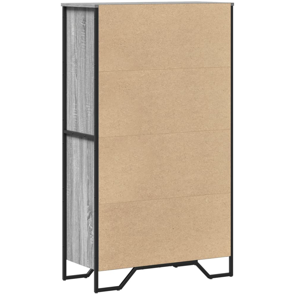 vidaXL 2 Door 4 Open Shelf Grey Sonoma and Black Highboard Image 6