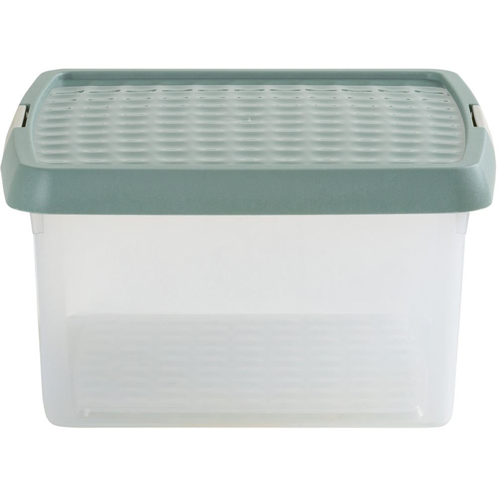 Wham Clip 9L Clear Green Milieu and Stone Square Storage Box with Lid 3 Pack Image 3