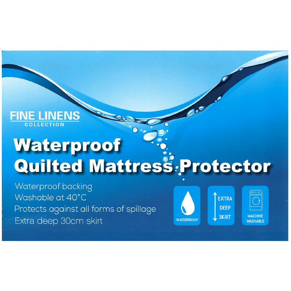 Fine Linens Double Extra Deep Waterproof Quilted Mattress Protector Image 4