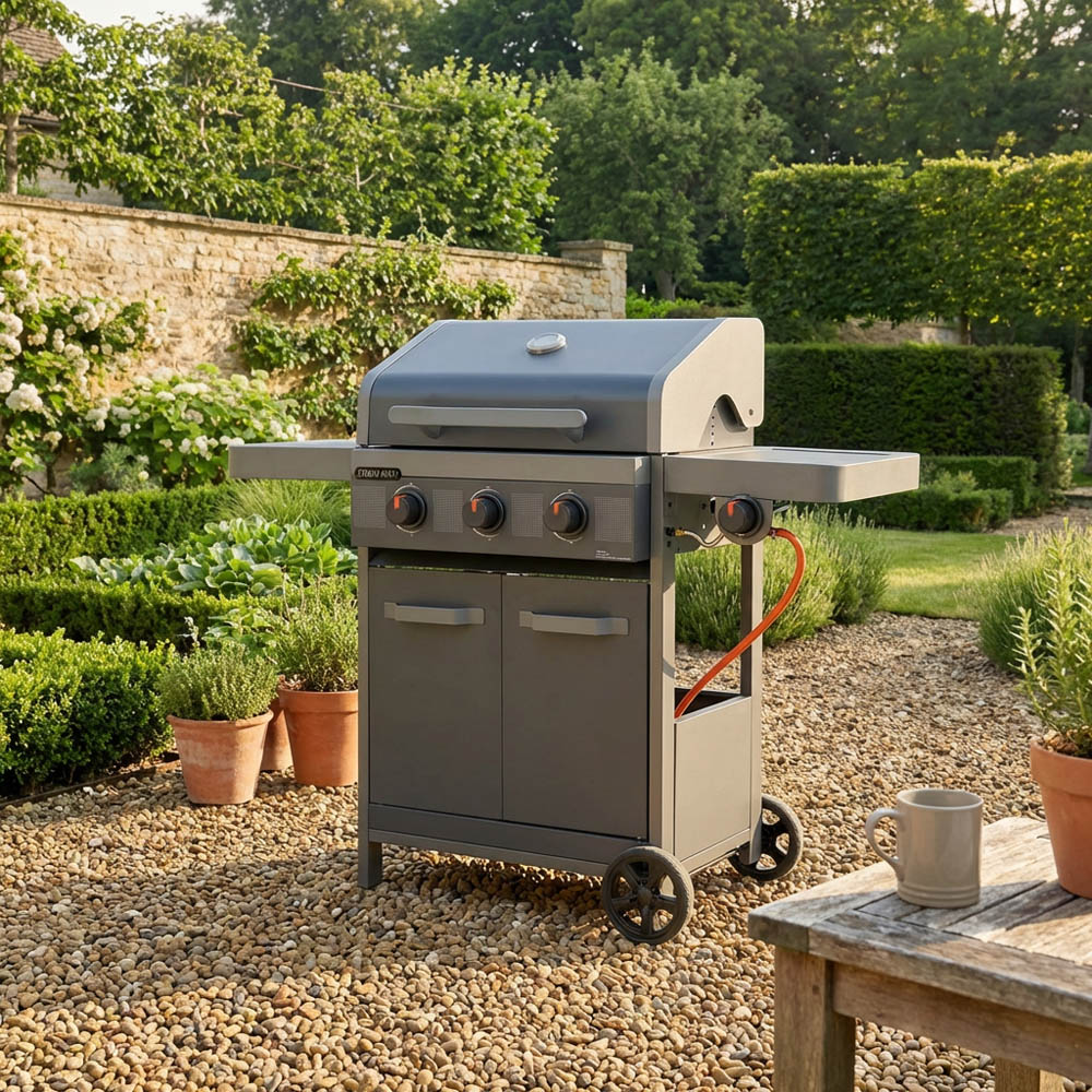 Arizona 3 Burner Gas BBQ with Side BurnerGrey Image 2