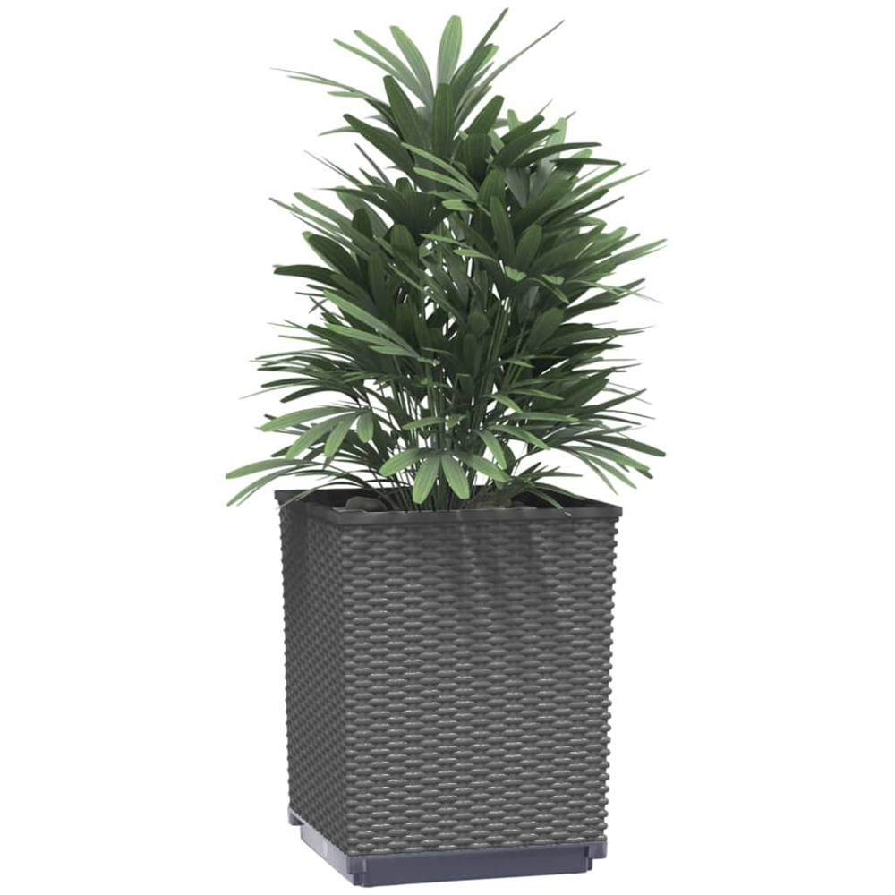 vidaXL Black Polypropylene Garden Planter 37 x 30 x 30cm 4 Pack Image 2