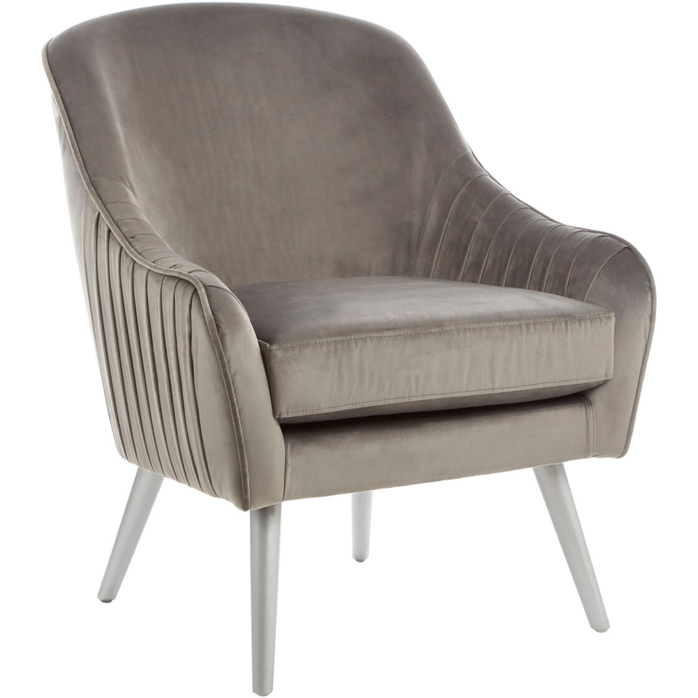 Premier Housewares Louxor Grey Velvet Chair Image 2