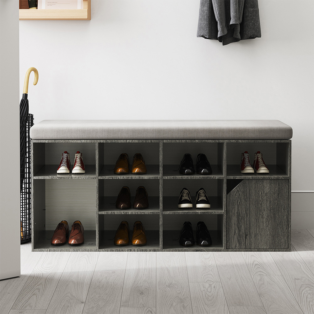 Living and Home Grey Shoe Storage Bench Image 8