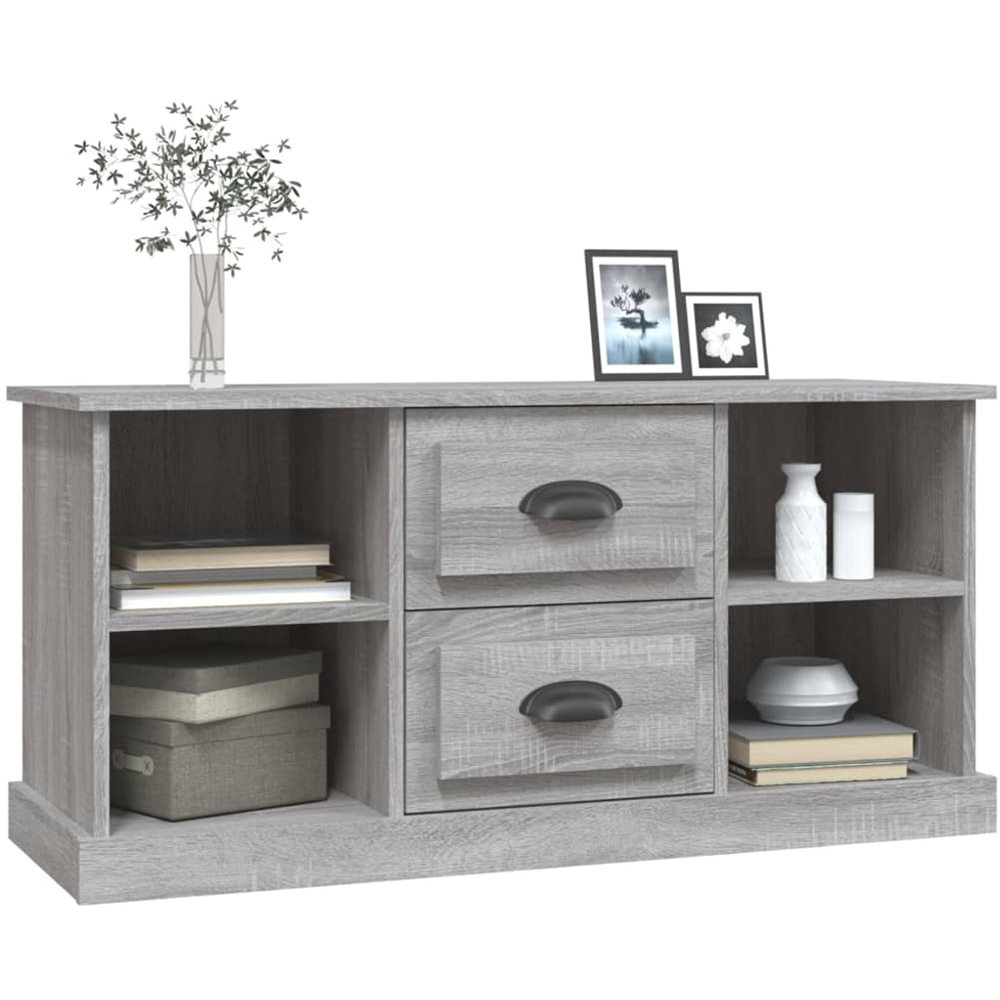 vidaXL 2 Drawer 4 Shelf Grey Sonoma TV Cabinet Image 3
