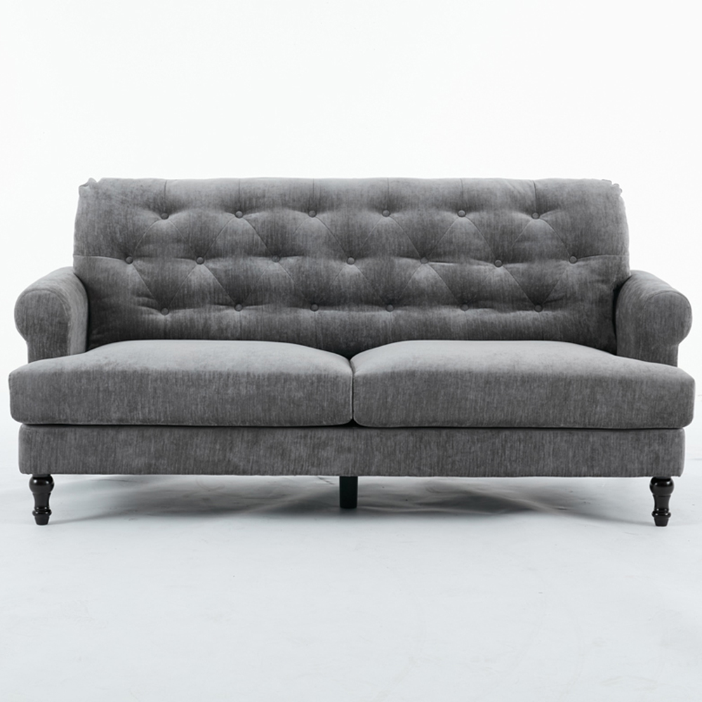 Furniture One 3 Seater Grey Mid Century Sofa Image 3