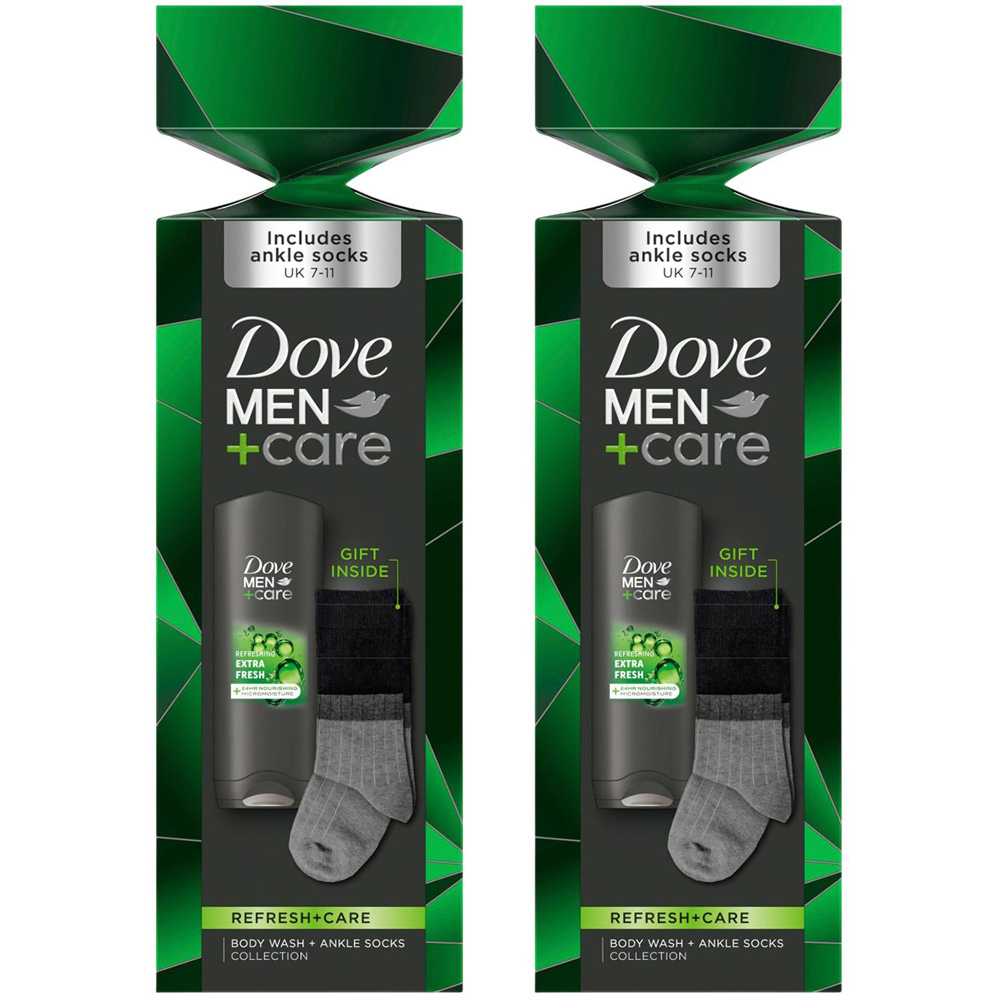 Dove Men+Care Refresh+Care Body Wash and Socks Gift Set 2 Pack Image 1