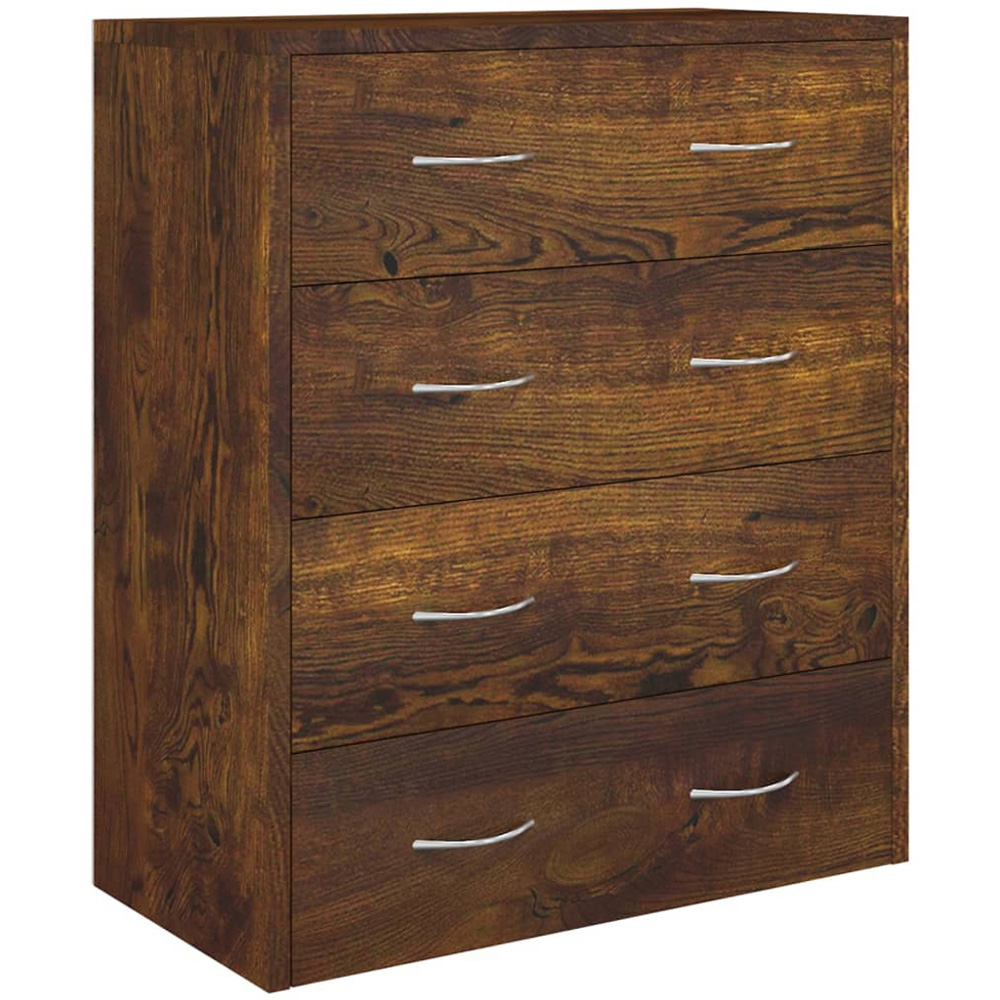 vidaXL 4 Drawer Smoked Oak Sideboard Image 3