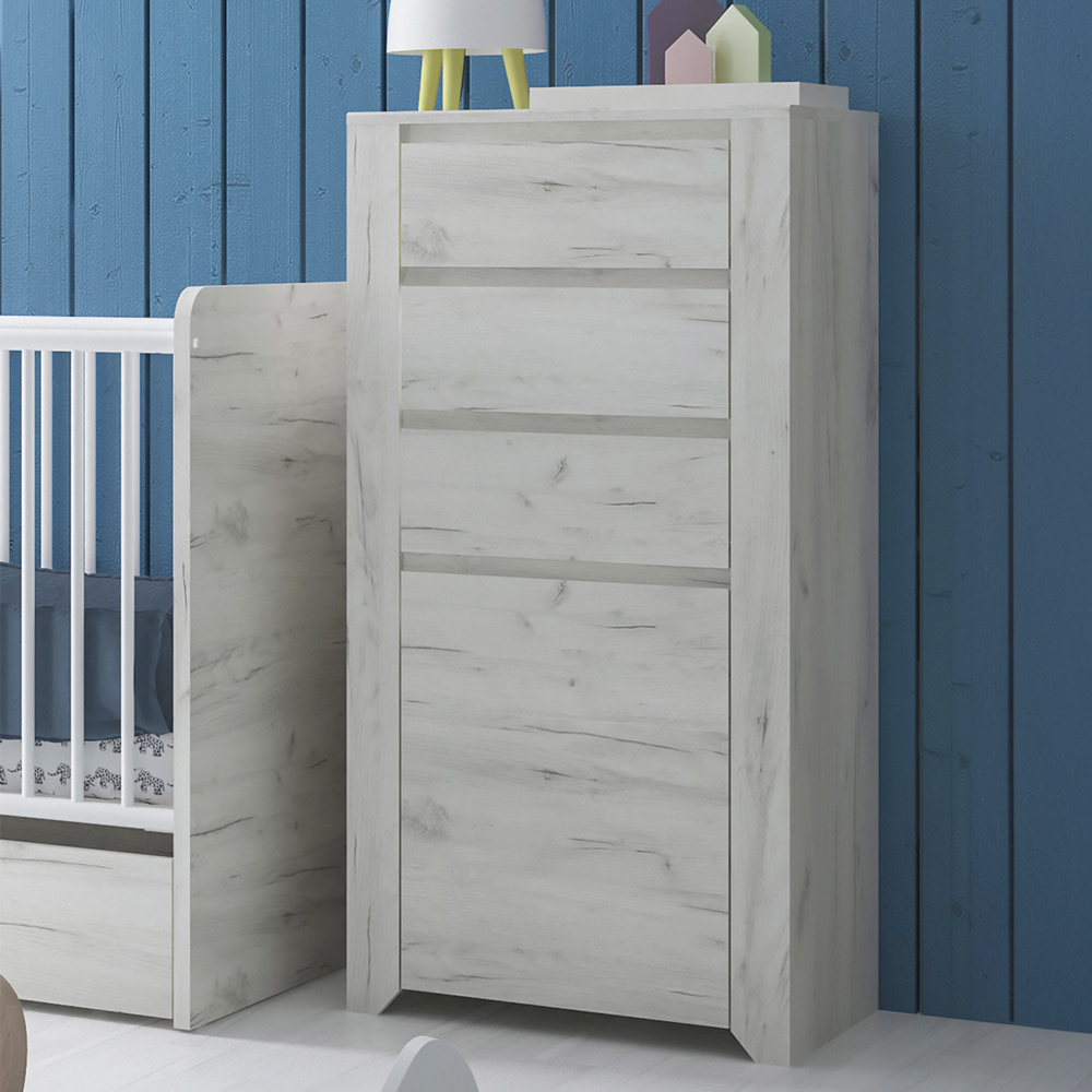 Florence Angel Single Door 3 Drawer Chest of Drawers Image 1