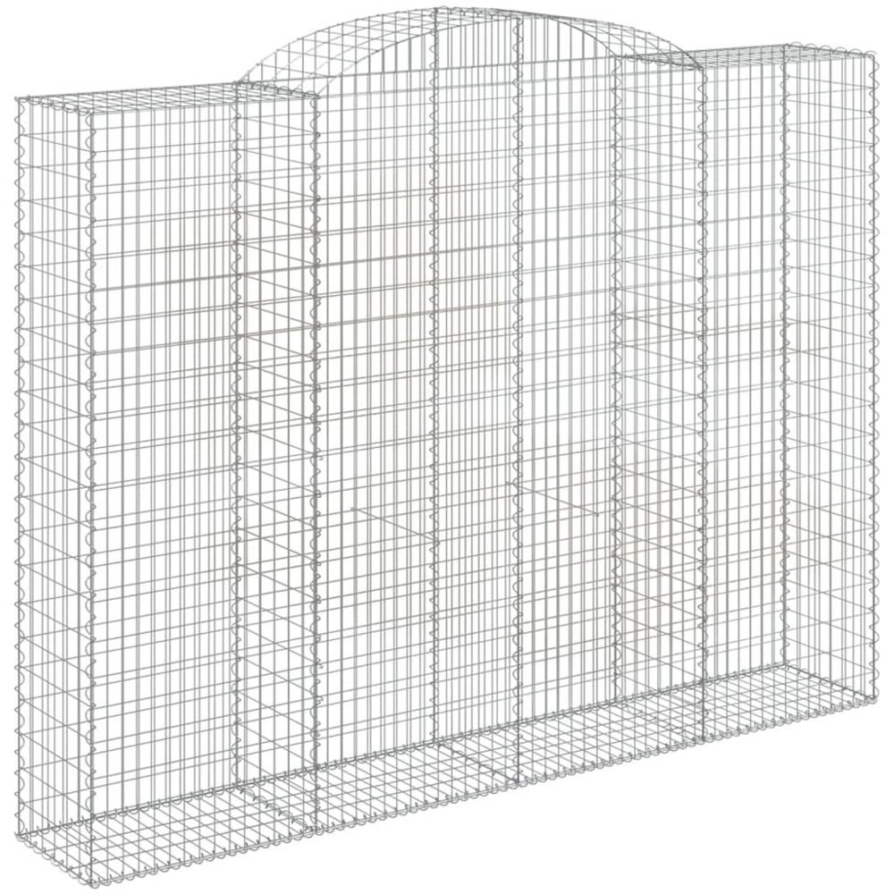 vidaXL Silver Galvanised Iron Arched Gabion Basket 300 x 50 x 220/240cm 2 Pack Image 1