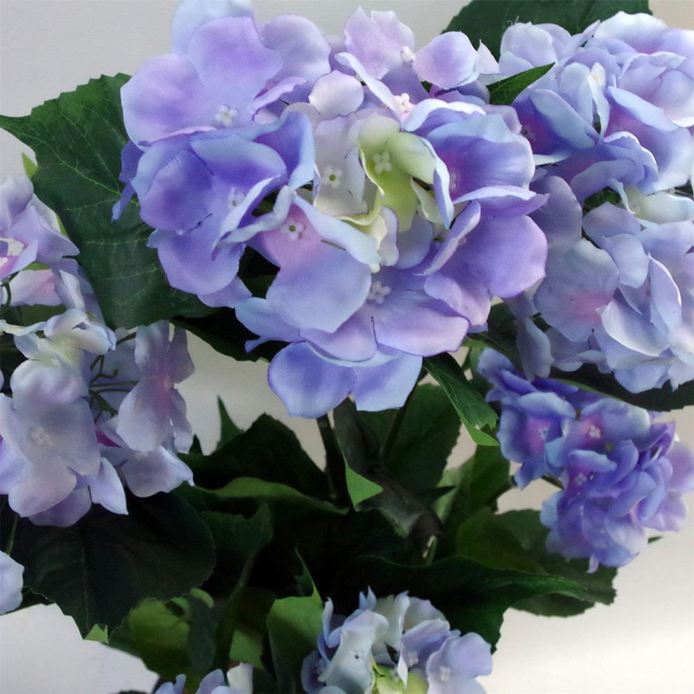 Leaf Blue Hydrangea Artificial Plant Pot with 200 Flowers 90cm Image 4