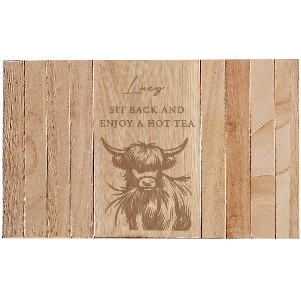 Personalised Memento Personalised Highland Cow Sofa Tray Image 1