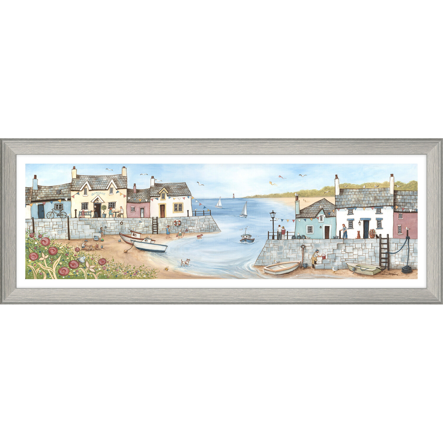 Janice McGloine Harbour Wall Art 95.5 x 35.5cm Image
