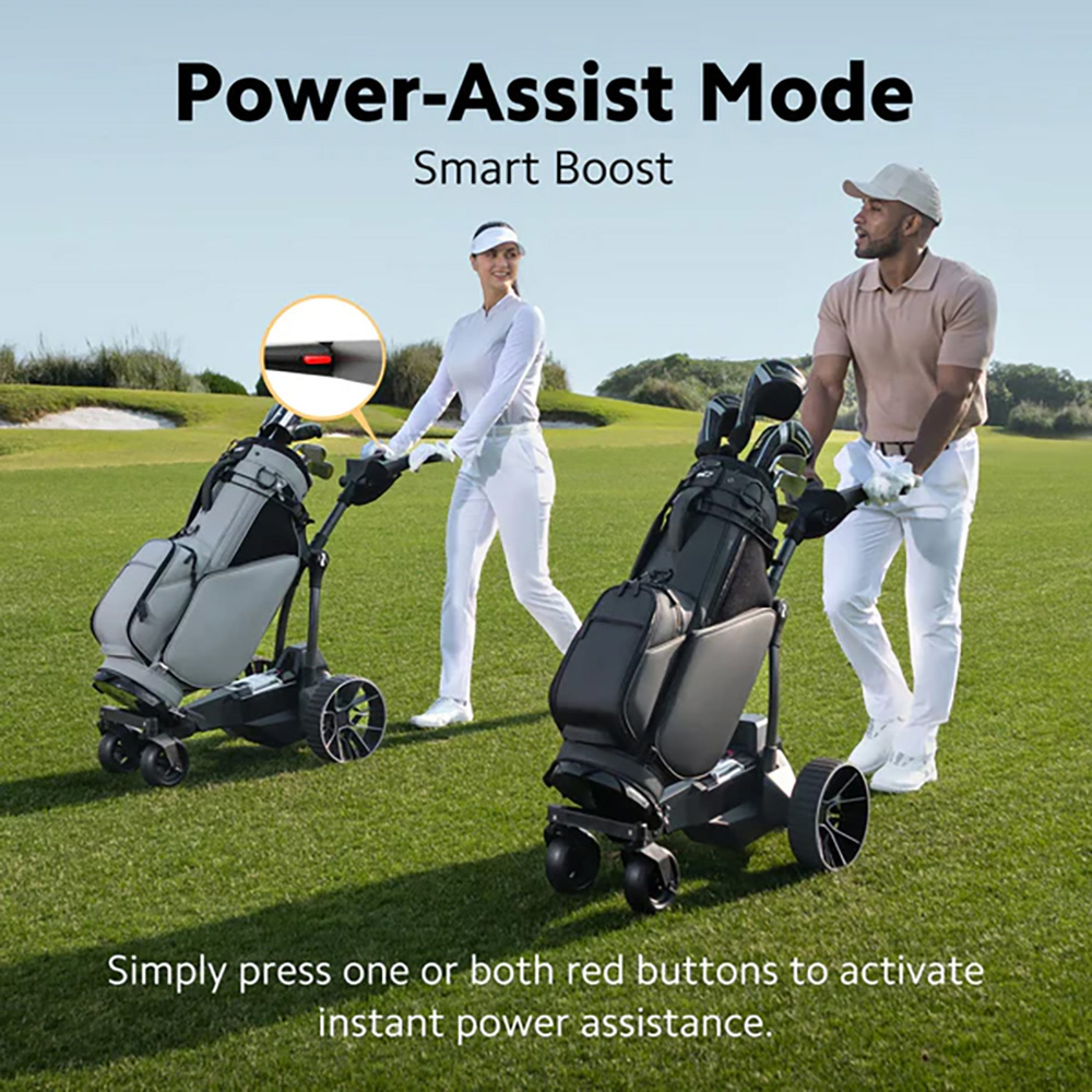 Navee Birdie 3 Black Foldable Dual-Motor Electric Golf Push Cart with Remote Image 5