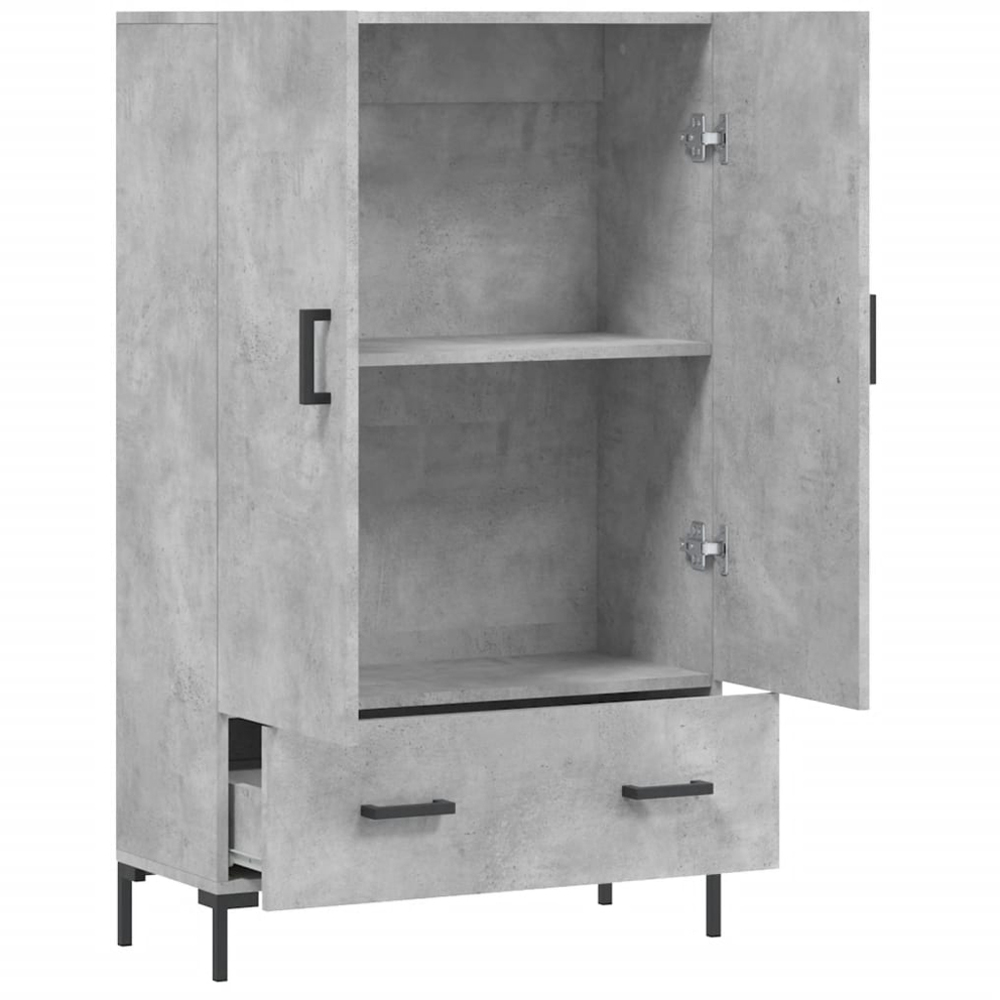 vidaXL 2 Door Single Drawer Concrete Grey Highboard Image 5