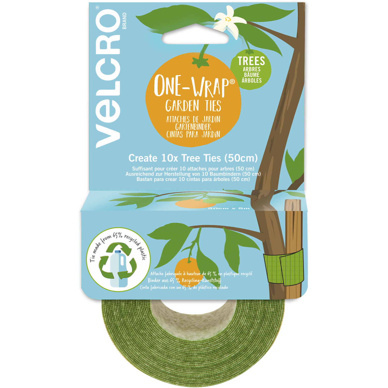 Velcro One Wrap Plant Ties - Green / 5.4m Image 1